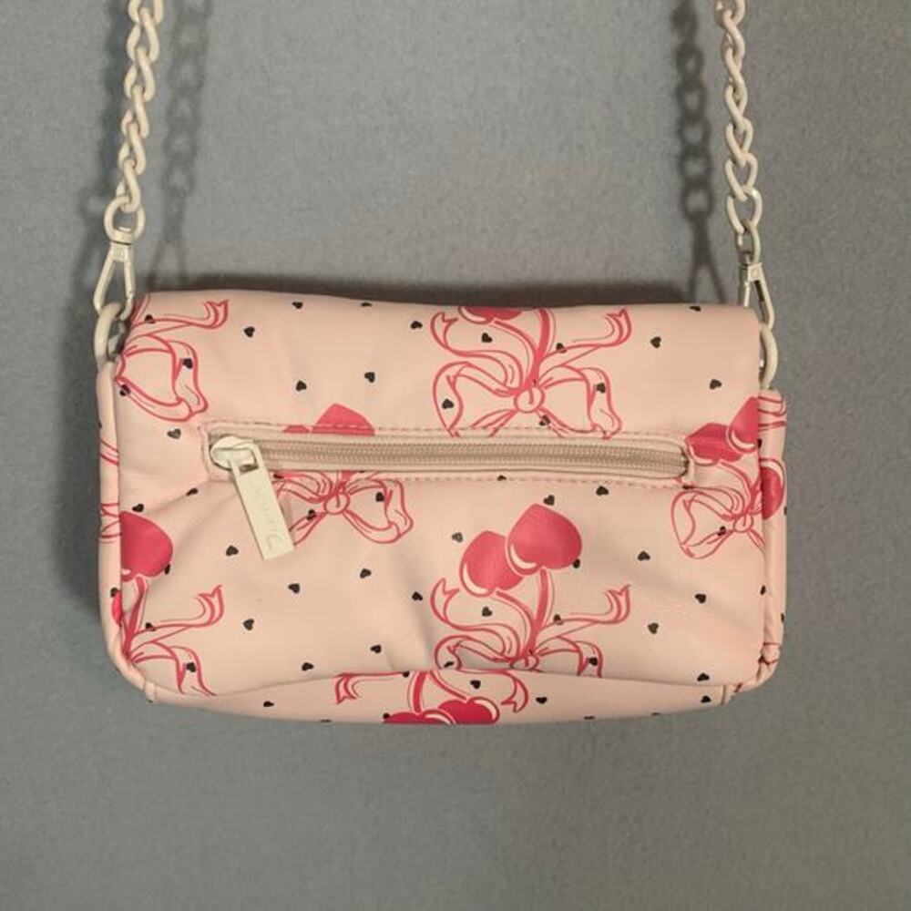 Betsey Johnson Pink Bow Cherry Crossbody Bag